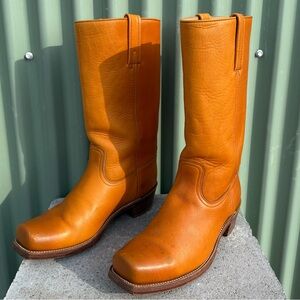 Frye campus boot “banana” orangey tan leather-made in 🇺🇸 sz 11 men’s